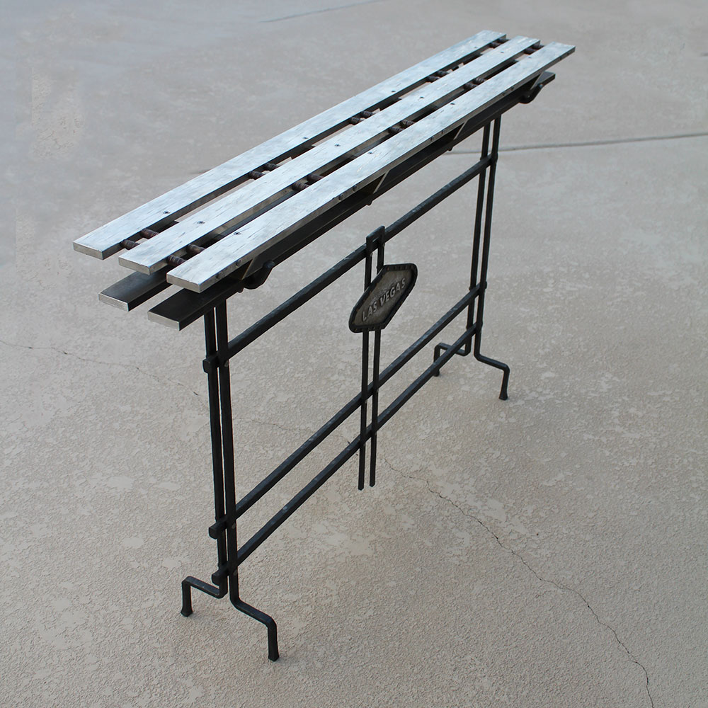 Custom aluminum and iron side table